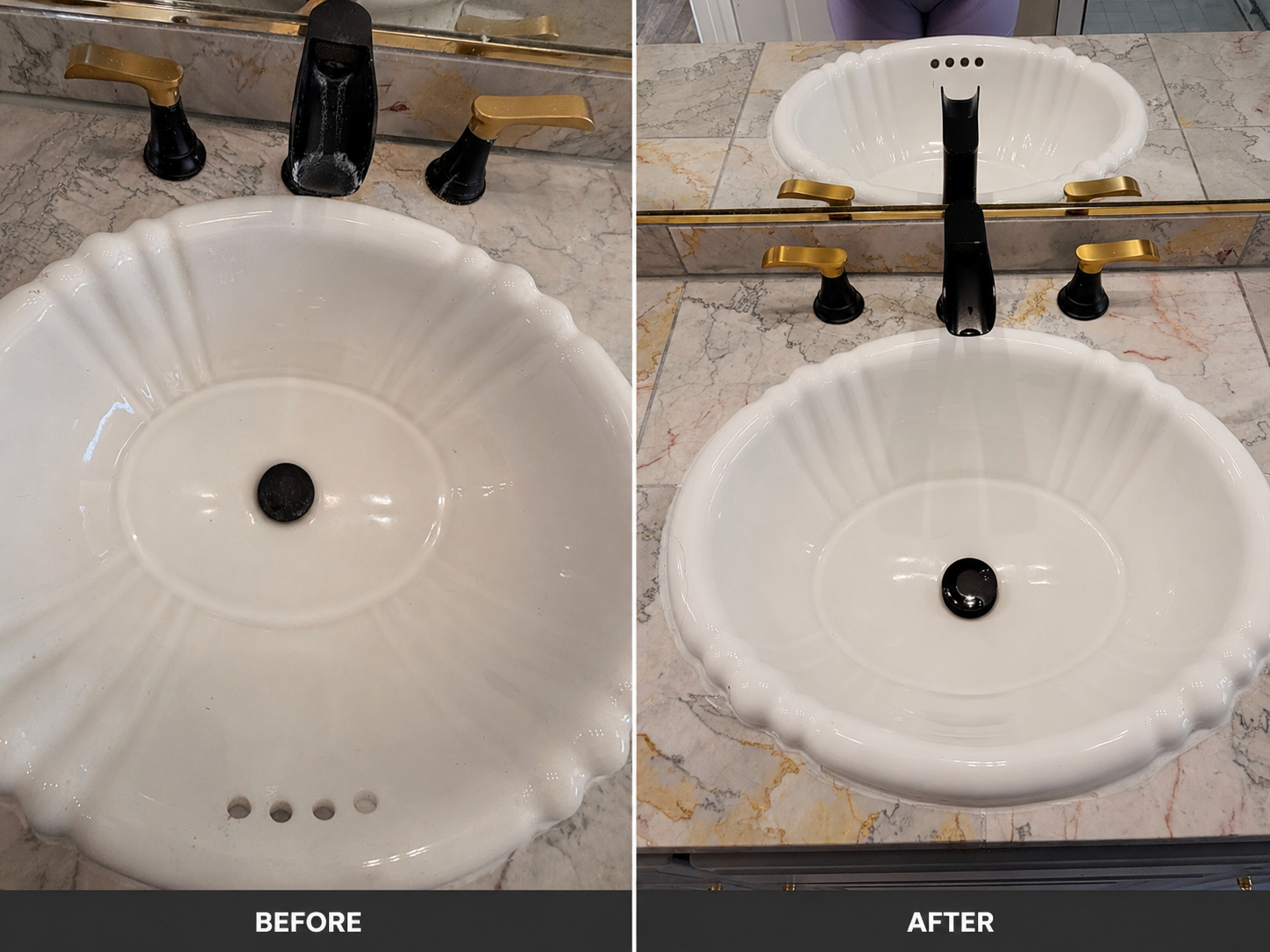 Before and after: Decorative Sink Basin