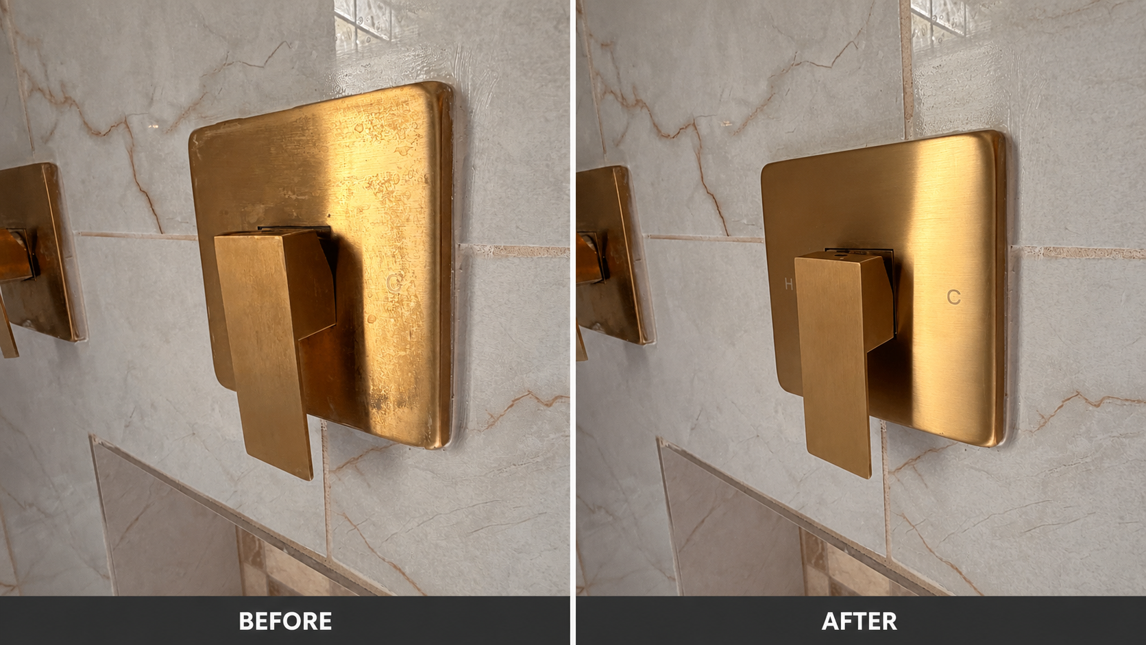 Before and after: Shower Hardware